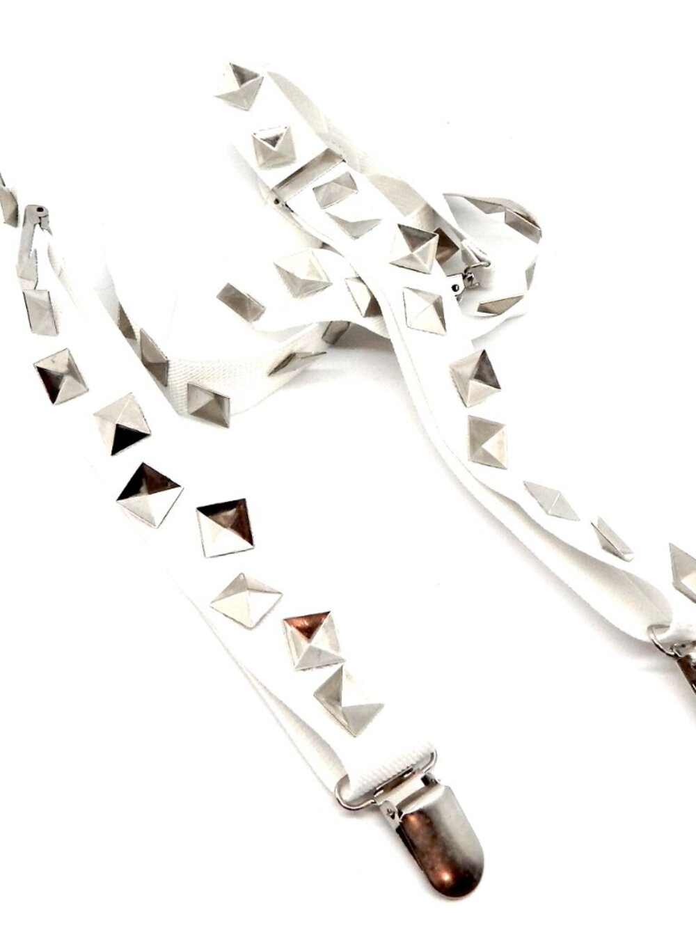 GASOLINE GLAMOUR WHITE STUDDED SUSPENDERS 💮 👯‍♀️